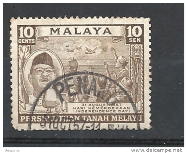 MALESIA   -FEDERATION OF MALAYA 1957 Independence Day   USED - Fédération De Malaya