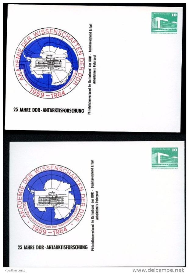 DDR PP18 C2/003 Privat-Postkarte ZUDRUCK VERSCHOBEN Antarktisforschung 1984 - Cartoline Private - Nuovi