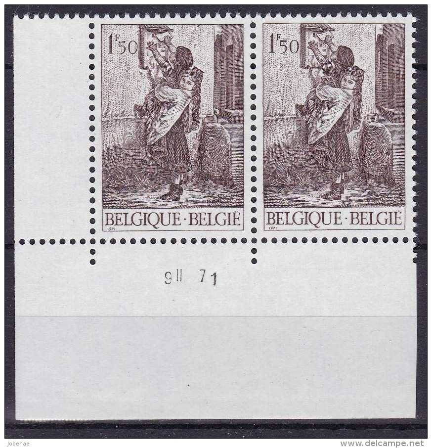 Belgie Drukdatum COB** 1573 - Hoekdatums