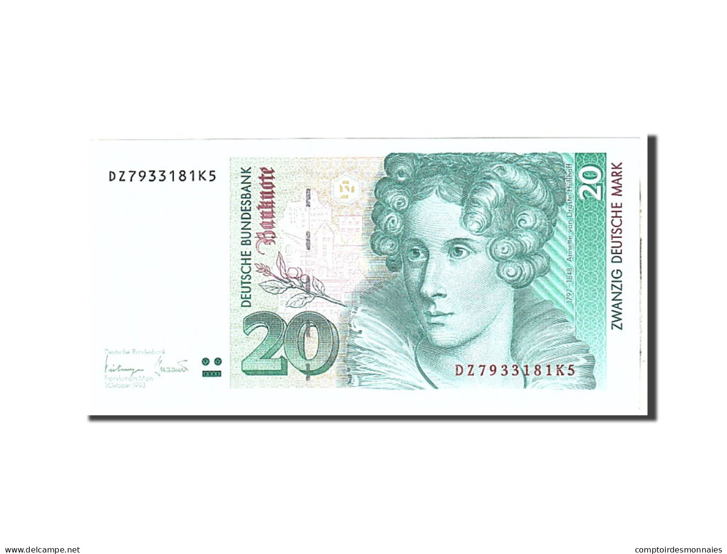 Billet, République Fédérale Allemande, 20 Deutsche Mark, 1993, 1993-10-01 - 20 Mark