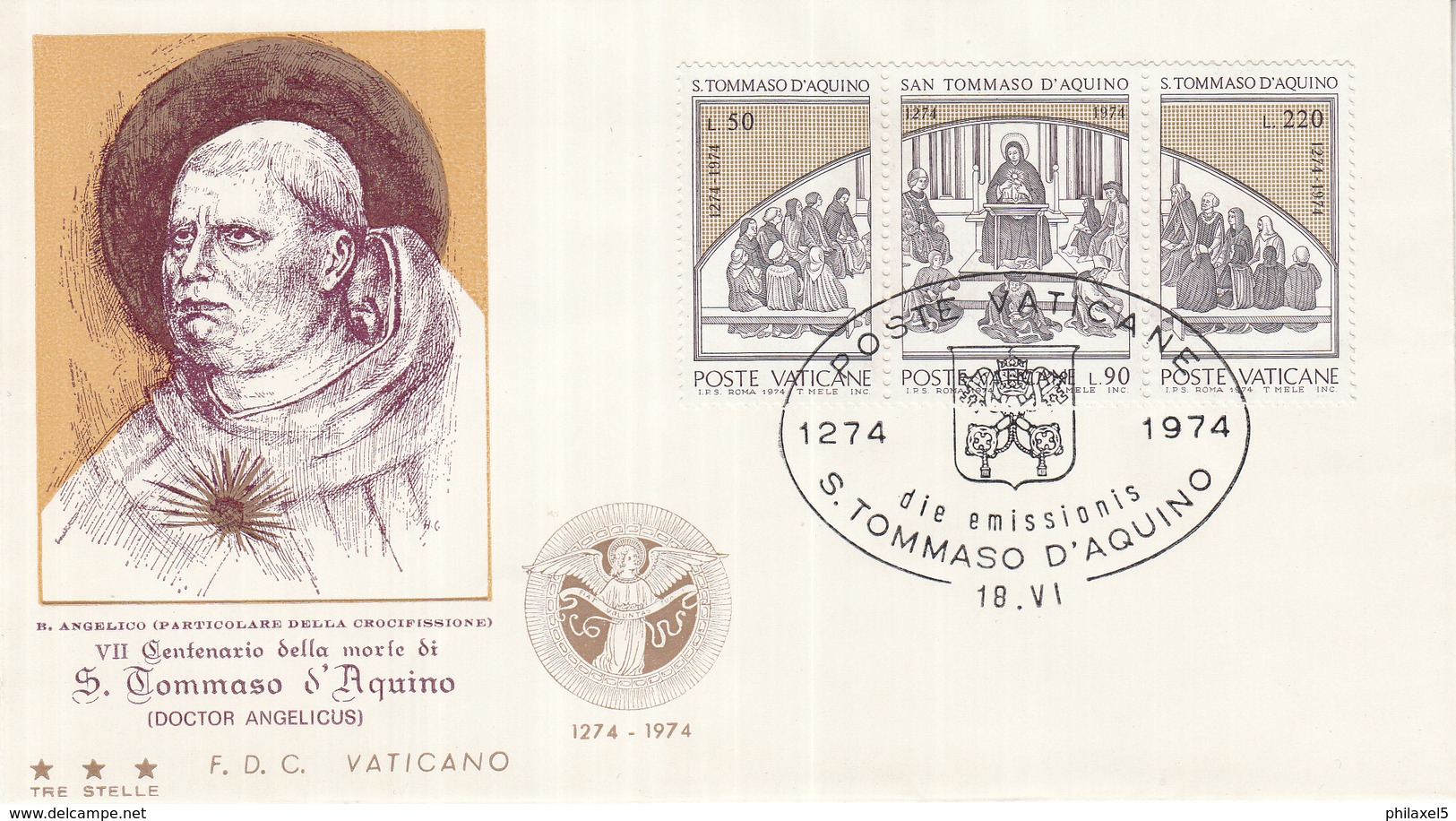 Vaticaan - FDC 18-06-1974 - 700 Todestag Des Hl. Thomas Van Aquin - Michel 640 - 642 - FDC