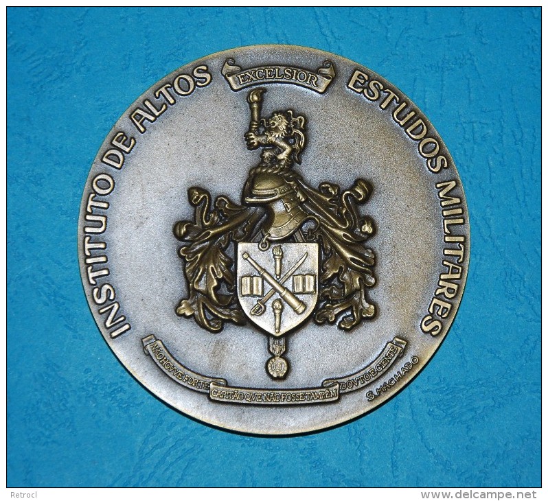 PORTUGAL Large Medal -Portuguese Army- Instituto De Altos, Estudos Militares - Autres & Non Classés