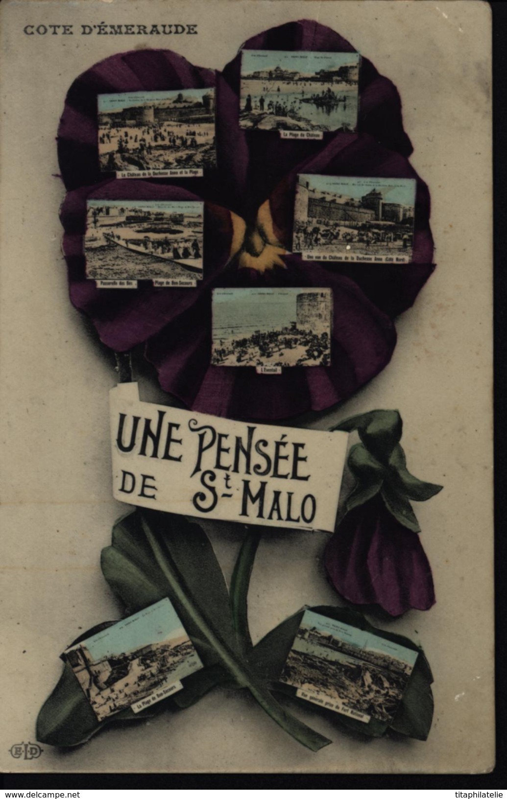 France Angleterre Sur CP De St Malo CAD Anglais Southampton France MB Sur Timbre Français YT 138 Semeuse Oblit Bateau - Poste Maritime