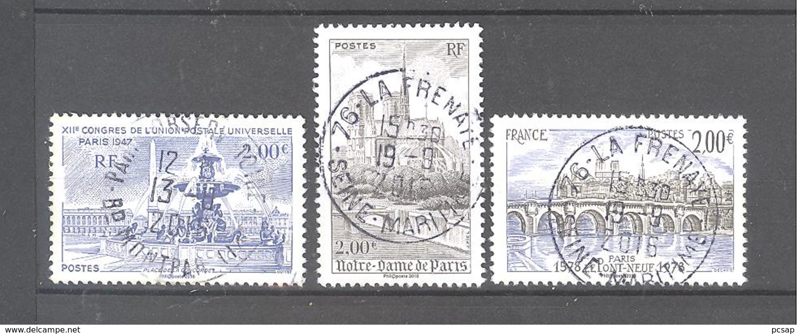 France Oblitérés N°5048, 5049 & 5050 (les 3 Timbres Du Bloc "Paris Philex 2016") (cachet Rond) - Used Stamps