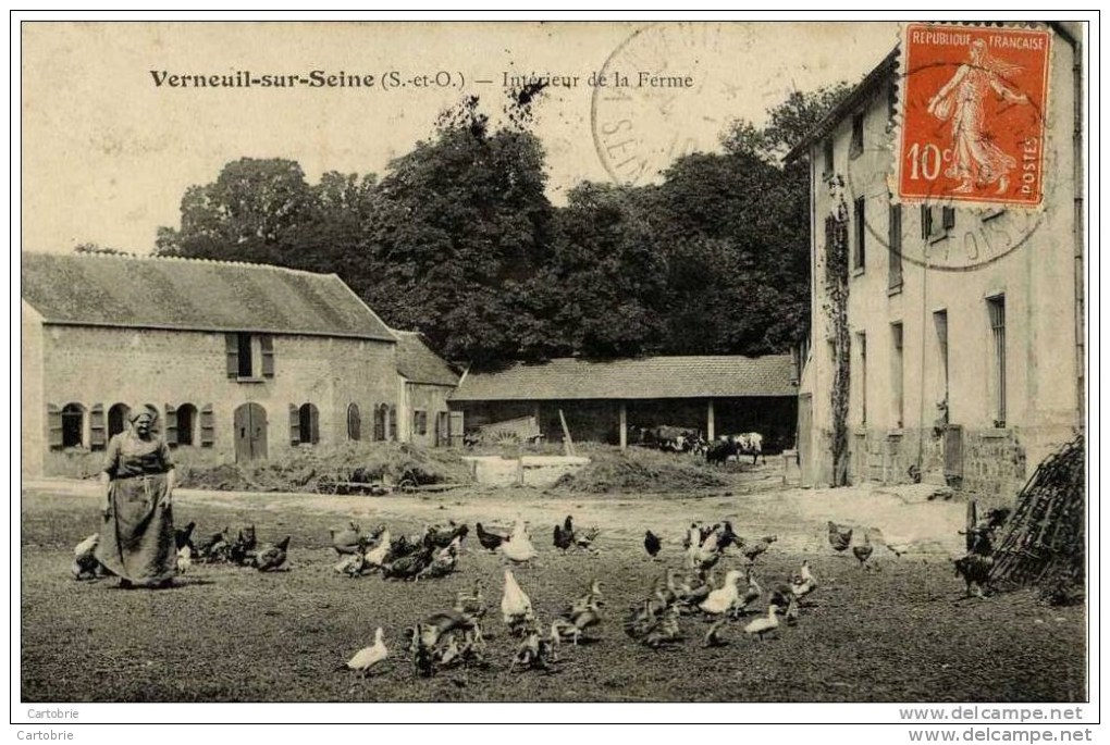 78 - VERNEUIL-SUR-SEINE - Intérieur De La Ferme - Animée, Volailles - Verneuil Sur Seine