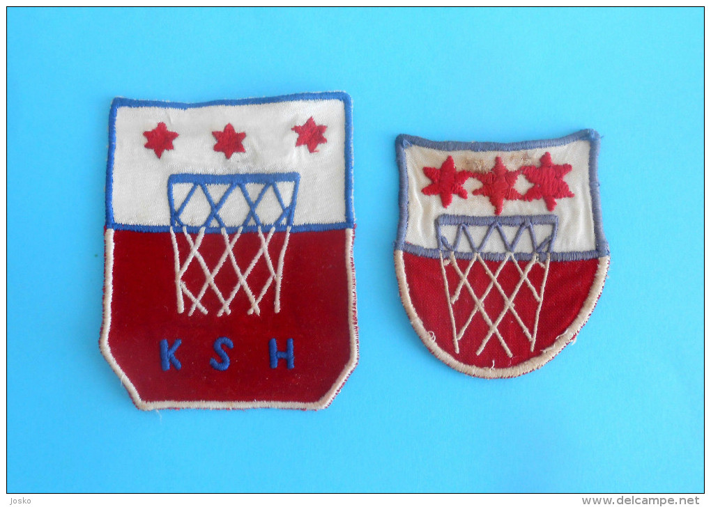 CROATIAN BASKETBALL FEDERATION (KSH) Lot Of 2. Very Old Rare Patches 1950's * Basket-ball Patch Ecusson Pallacanestro - Bekleidung, Souvenirs Und Sonstige