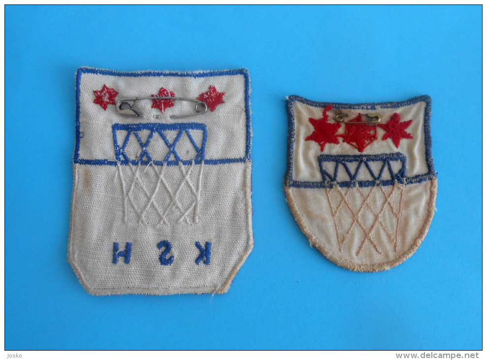 CROATIAN BASKETBALL FEDERATION (KSH) Lot Of 2. Very Old Rare Patches 1950's * Basket-ball Patch Ecusson Pallacanestro - Habillement, Souvenirs & Autres