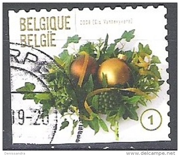 Belgique 2009 COB 3981B O Cote (2016) 2.80 Euro Décoration De Noël Cachet Rond - Gebraucht