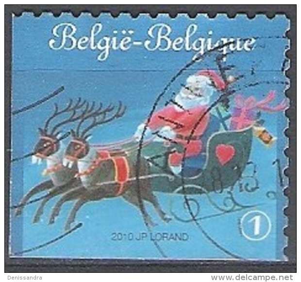 Belgique 2010 COB 4087B O Cote (2016) 2.90 Euro Père Noël Avec Traîneau Cachet Rond - Gebraucht