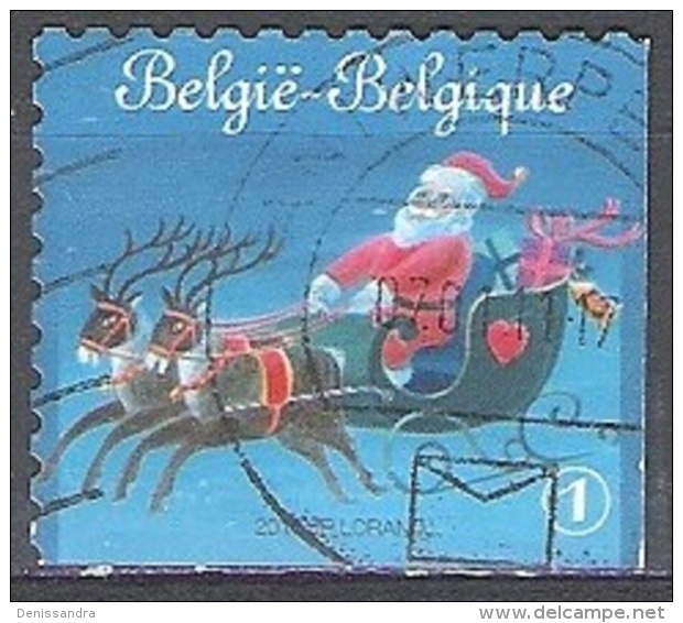 Belgique 2010 COB 4087C O Cote (2016) 2.90 Euro Père Noël Avec Traîneau Cachet Rond - Gebraucht