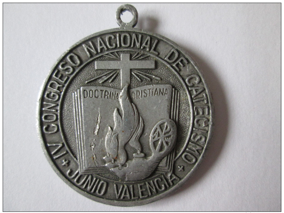 SPAIN MEDAL PAPA PIO XII ANO SANTO 1950/IV CONGRESO NACIONAL DE CATECISMO VALENCIA - Spanje