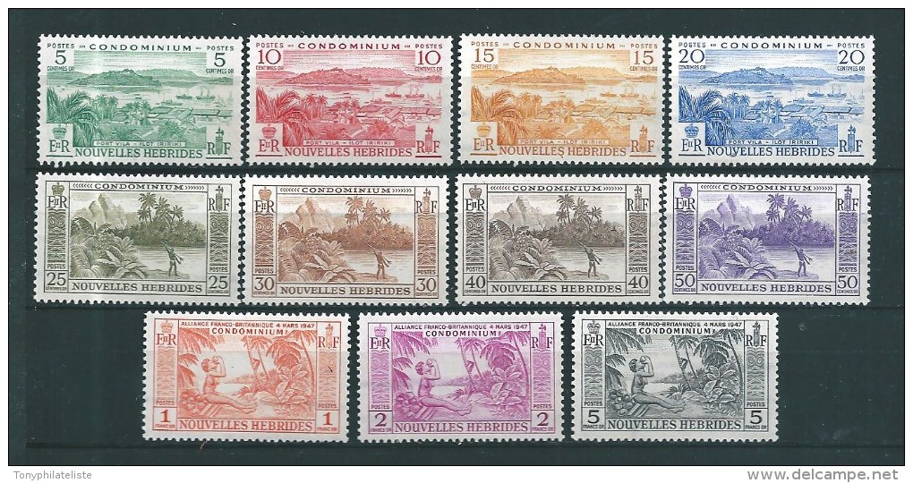 Timbres De Nouvelles  Hébrides  De 1957  N°175 A 185  Neufs ** Parfait Cote 52 € - Neufs