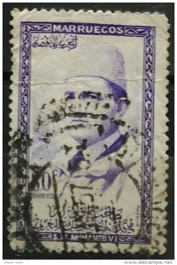 MARRUECOS 1956. King Mohammed V Of Morocco. DEFECTUOSO. USADO - USED. - Marruecos (1956-...)