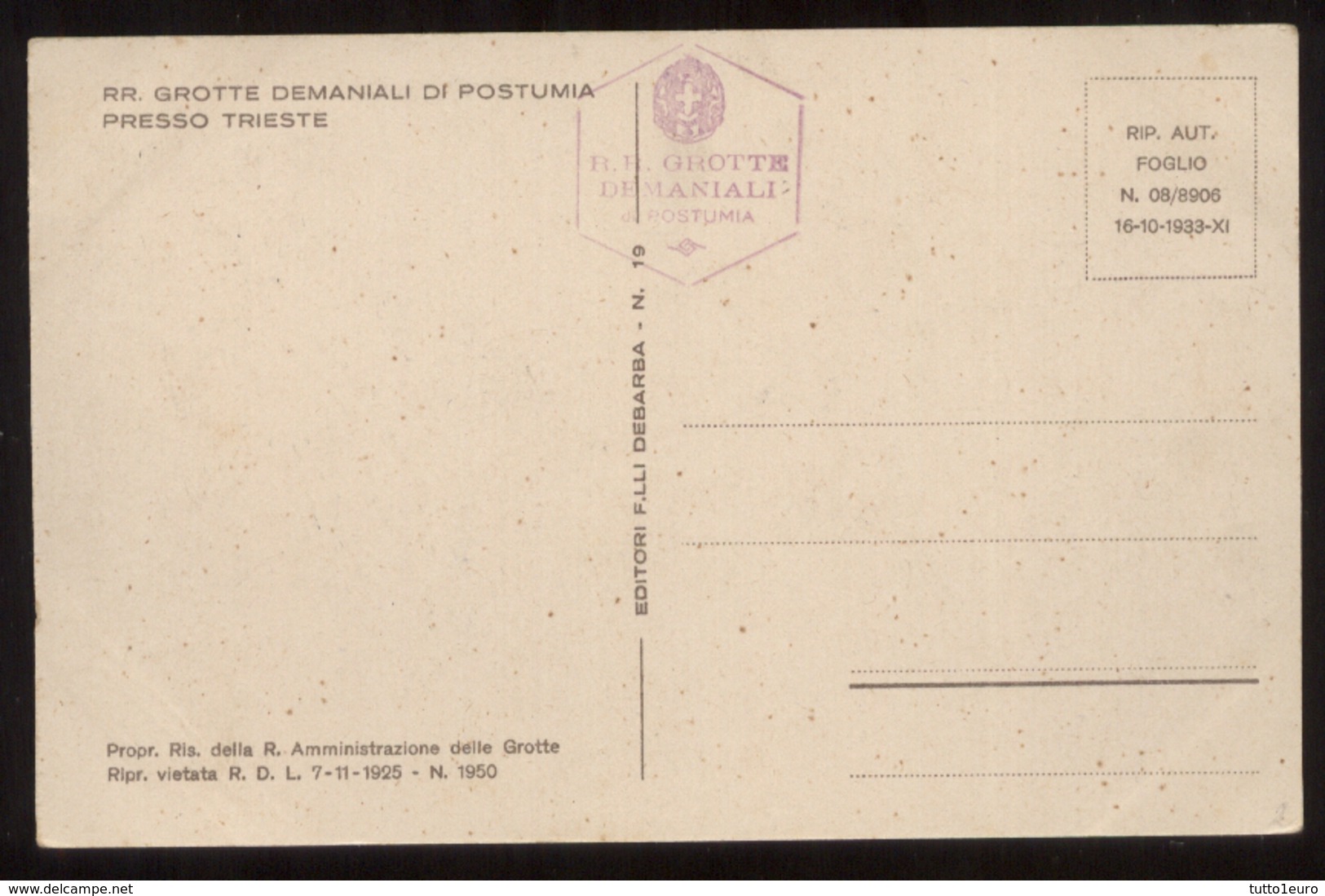 GROTTE DI POSTUMIA - ISTRIA - TRIESTE ANNI 20-30  INGRESSO DELLE GROTTE STAZIONE DELLA FERROVIA - ABRASIONE SULLA DESTRA - Trieste