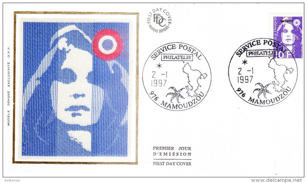 MAYOTTE - FDC Du 02.01.1997 - MARIANNE - Service Postal PHILATELIE - RARE - Lettres & Documents