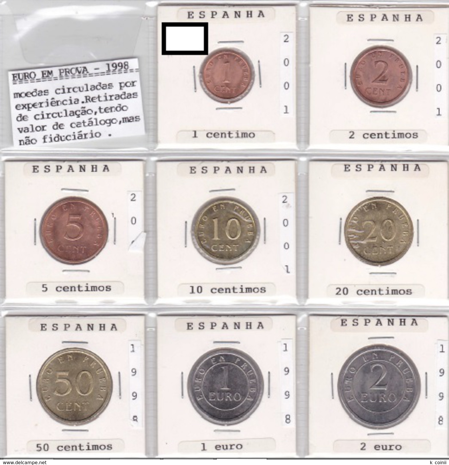 Spain - Set Of Pattern Euro Coins UNC - Test- Und Nachprägungen
