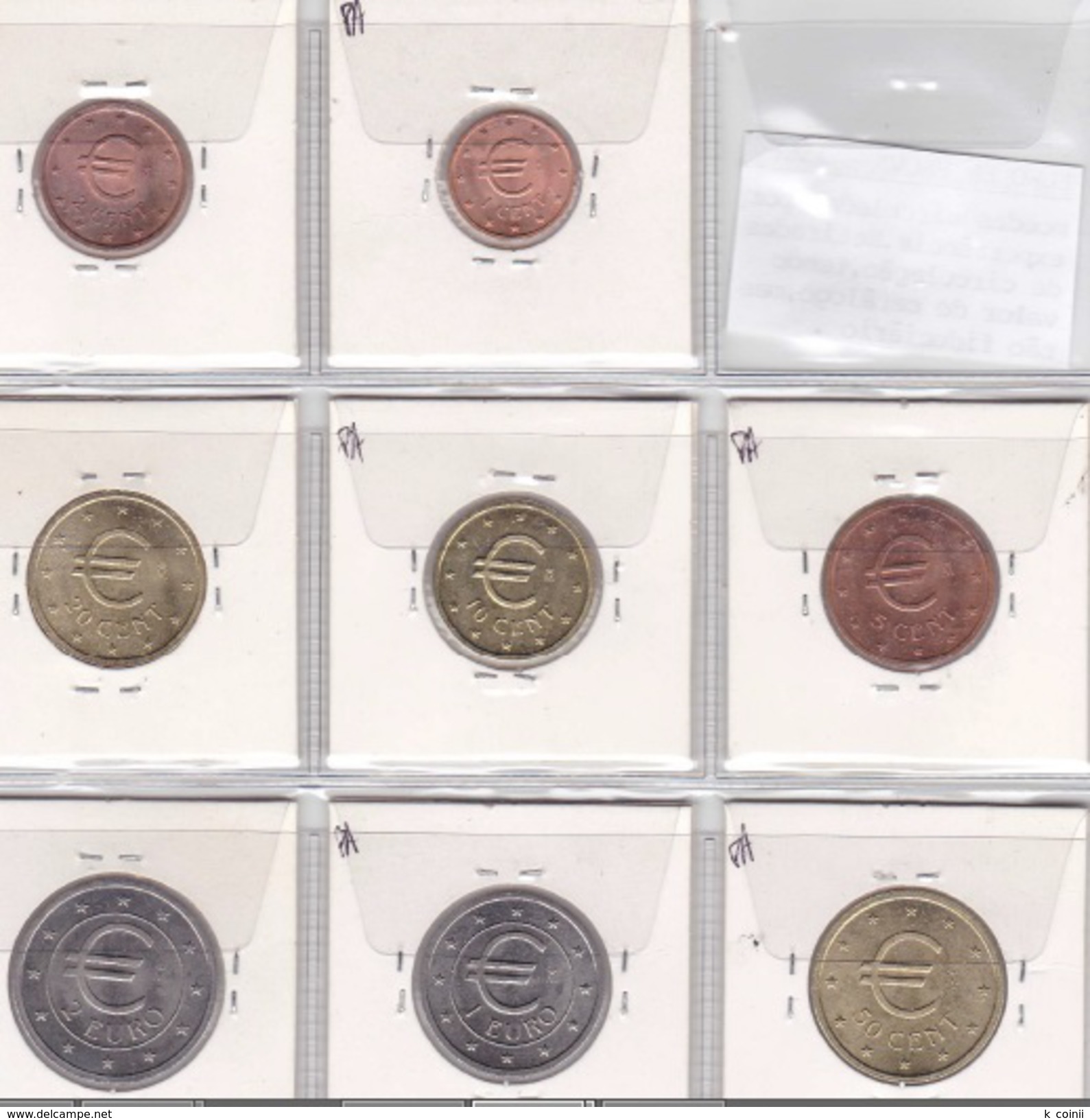 Spain - Set Of Pattern Euro Coins UNC -  Ensayos Y Reacuñaciones