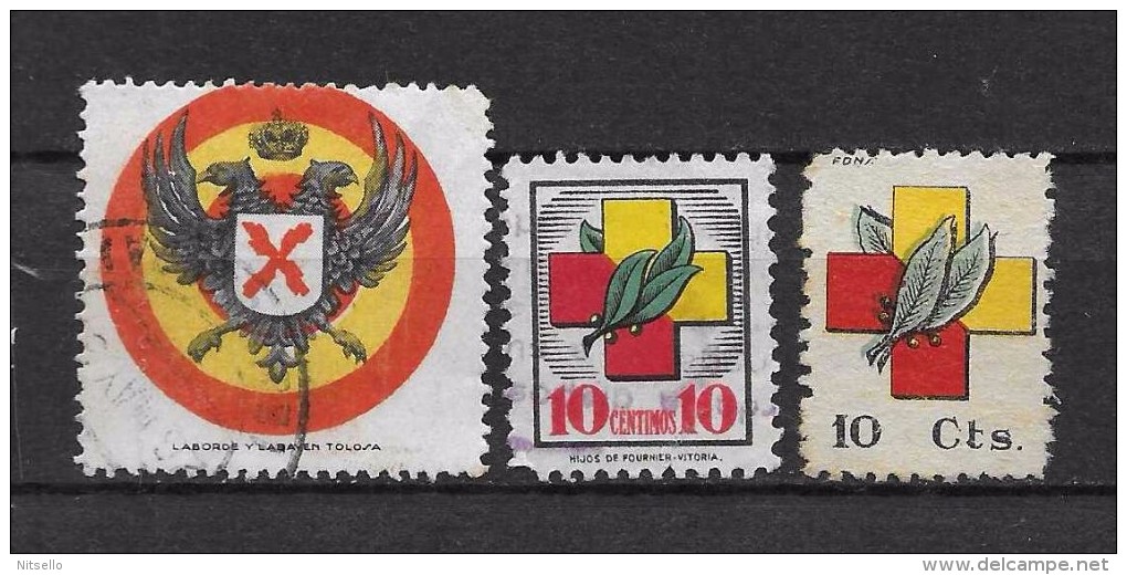 LOTE 2189  ///  (C030) ESPAÑA 1936 .GUERRA CIVIL.  TRES VIÑETAS - Verschlussmarken Bürgerkrieg