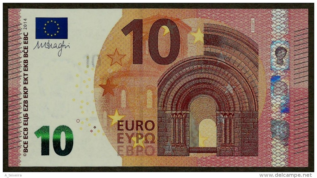 France - 10 Euro - E004 F5 - EA4975122817 - Draghi - UNC - 10 Euro