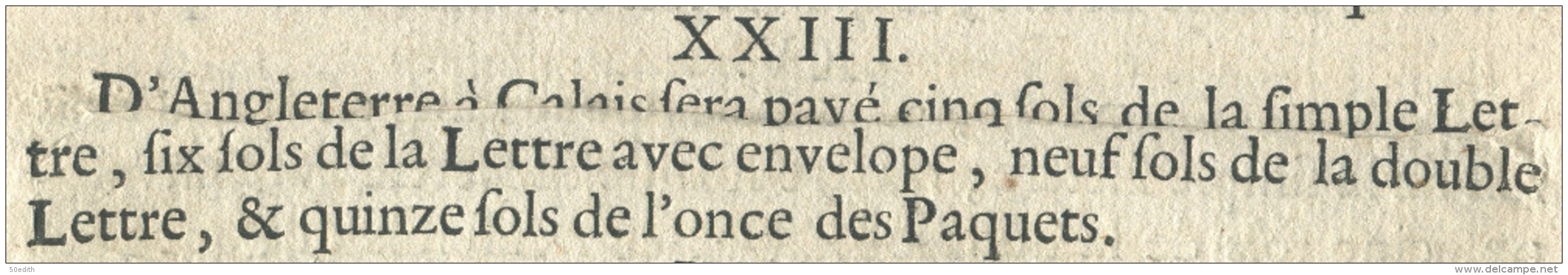 Tarif Général Des Droits (pour Les Ports Et Lettres), Arrêté Au Conseil Royal Tenu à St Germain En Laye Le 11 Avril 1676 - ....-1700: Précurseurs