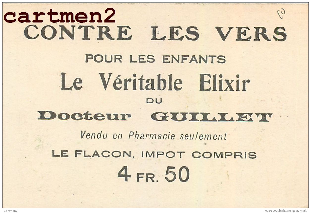 ILLUSTRATEUR BENJAMIN RABIER FOURRURE RENARD LAPIN CHASSE PUBLICITE ELIXIR VERMIFUGE DOCTEUR GUILLET 11 X 7 CM - Rabier, B.