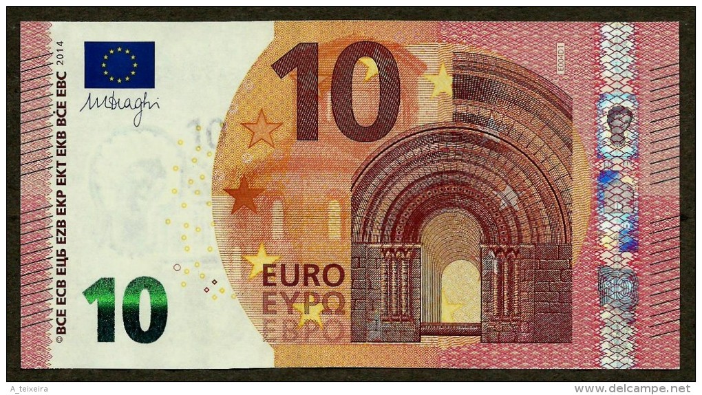 France - 10 Euro - E004 D1 - EA5013223246 - Draghi - UNC - 10 Euro