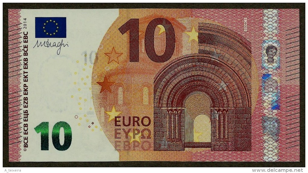 France - 10 Euro - E004 C3 - EA4955188906 - Draghi - UNC - 10 Euro