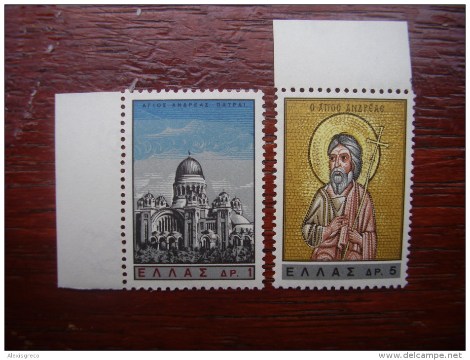 GREECE 1965 St. ANDREWS Restoration ISSUE TWO Stamps To 5D  MNH COMPLETE Set. - Ungebraucht