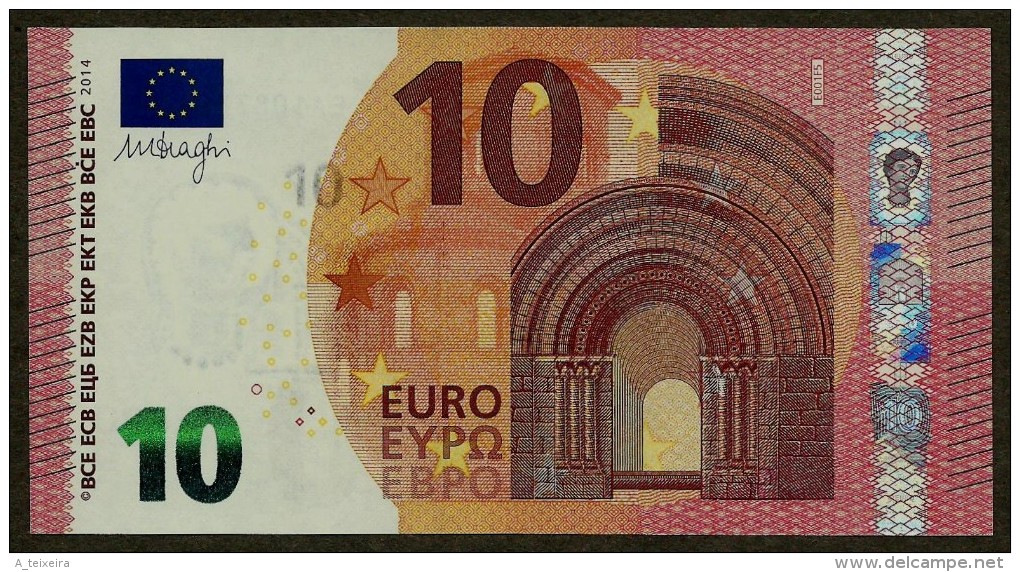 France - 10 Euro - E001 F5 - EA1087294222 - Draghi - UNC - 10 Euro