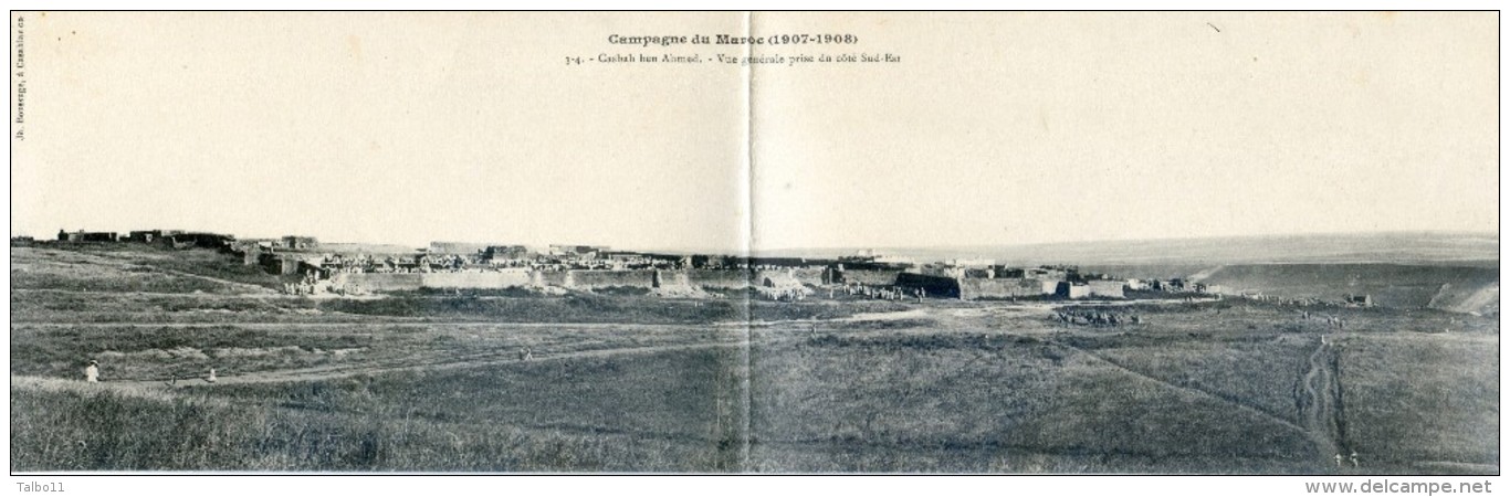 Militaria - Campagne Du Maroc 1907- 1909 - Carte Bouble - Casbah Ben Ahmet - Vue Générale Coté Sud Est - Casablanca