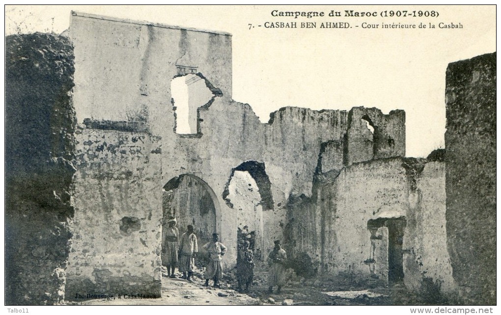 Militaria - Campagne Du Maroc 1907- 1909- Casbah Ben Ahmet - Cour Intérieure De La Casbah - - Casablanca