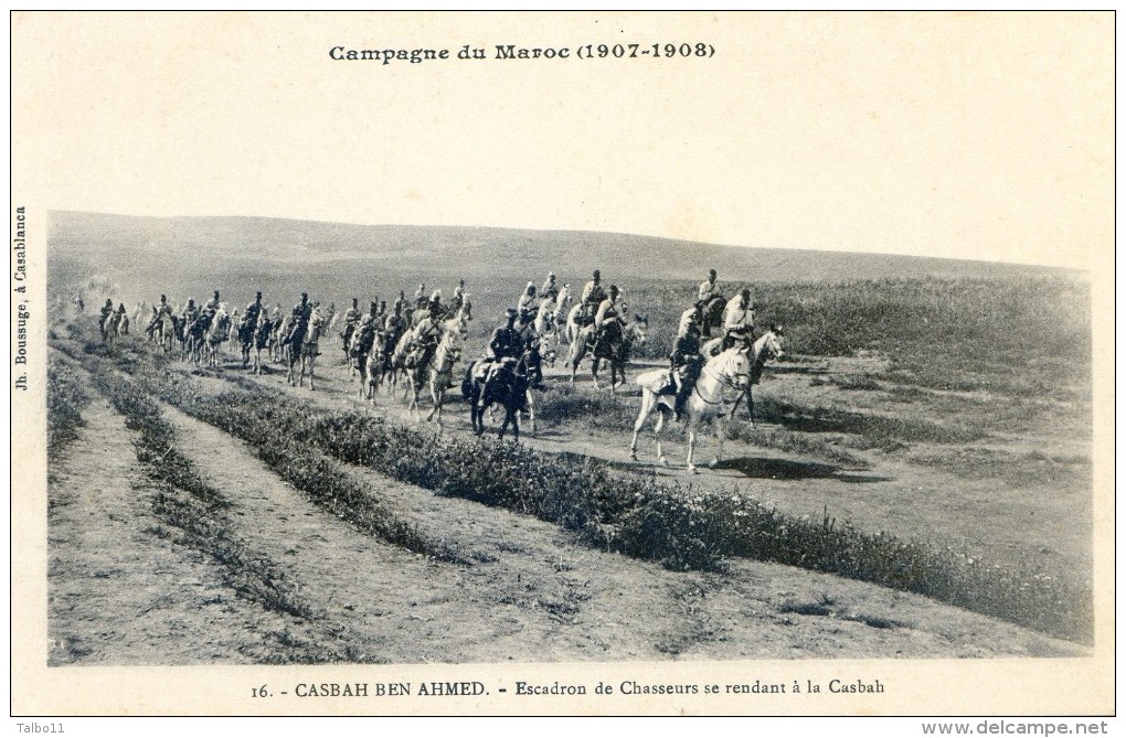 Militaria - Campagne Du Maroc 1907- 1909- Casbah Ben Ahmed - Un Convoi En Route - Casablanca