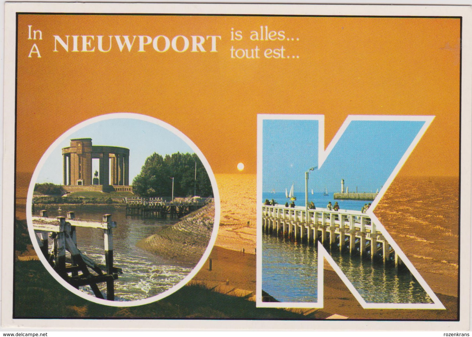 Grote Kaart Nieuwpoort Groeten Uit Stempel Obliteration Lighthouse Phare Vuurtoren Stamp 1997 - Nieuwpoort