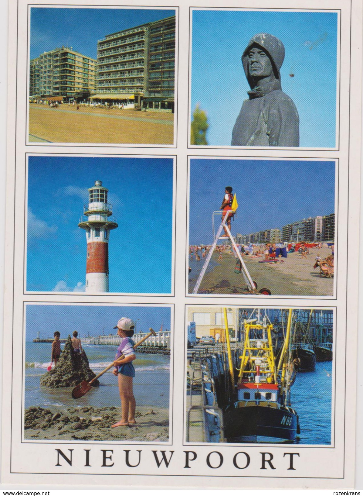 Grote Kaart Nieuwpoort Groeten Uit Stempel Obliteration Lighthouse Phare Vuurtoren Stamp 1998 - Nieuwpoort