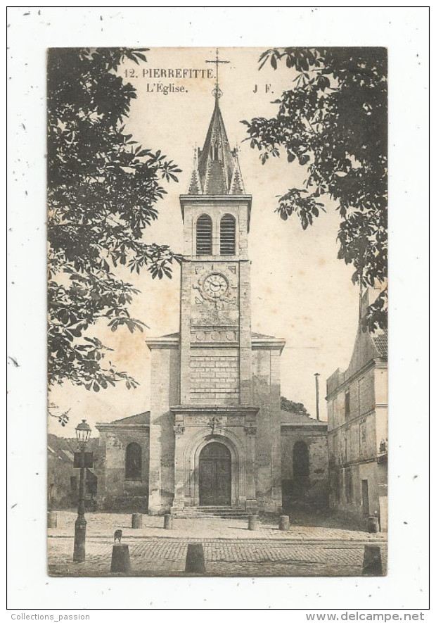 Cp , 93 , PIERREFITTE , L'église , Voyagée 1915 , F.M. , N° 12 - Pierrefitte Sur Seine