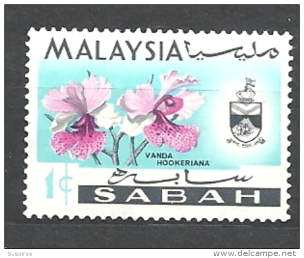 MALESIA SABAH     1965 Orchids   USED - Sabah