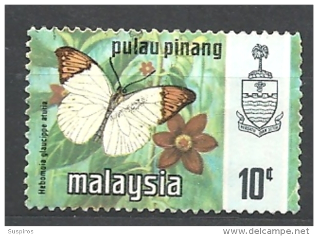 MALESIA   PENANG  PALAU PINANG  1971 -1977 Butterflies   USED - Penang