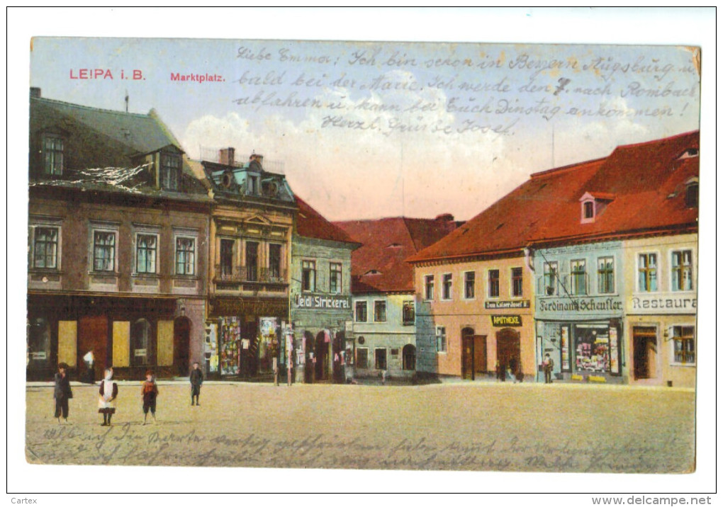 13253 Cpa  LEIPA I. B Marktplatz , 1918  ( Cesko - Lipa Rep Tchèque ) - Sudeten