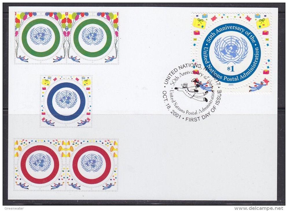 United Nations New York 2001 50th Anniversary 1v 1 Maxicard (32848) - Maximum Cards