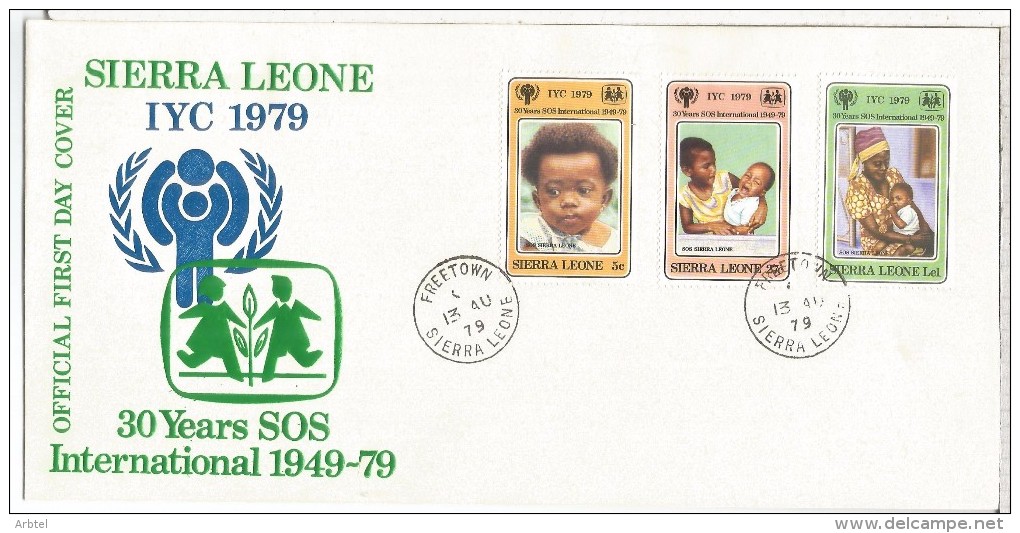 SIERRA LEONA FDC 30 YEARS SOS INTERNATIONAL INFANCIA CHILDREN - Tegen De Honger