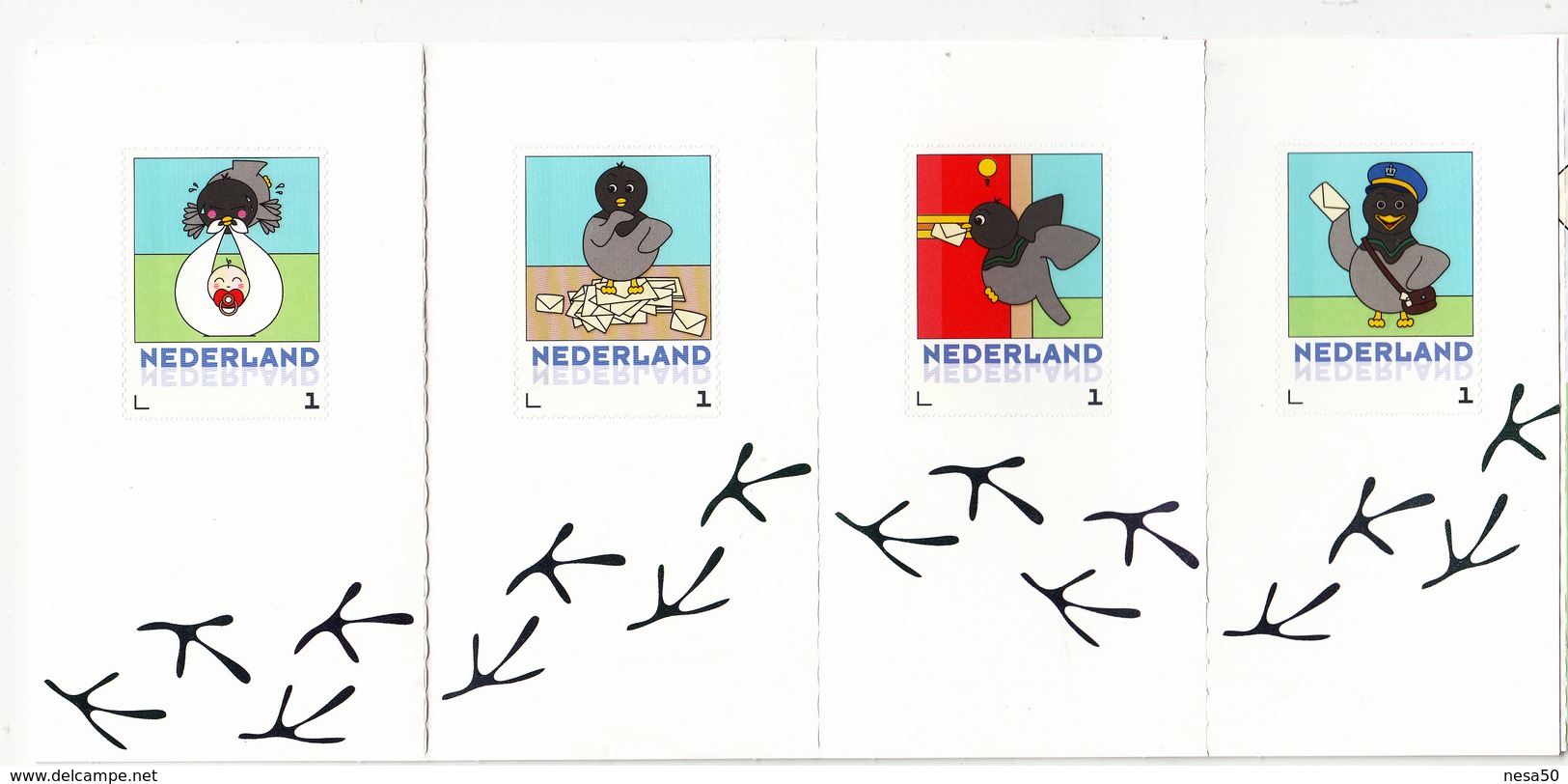 Nederland 2016 Persoonlijke Zegel PostNL: Geboorte Van Een Postduif;carrier Pigeon,  Zie Scan; 10 Stamps, Mint - Ongebruikt