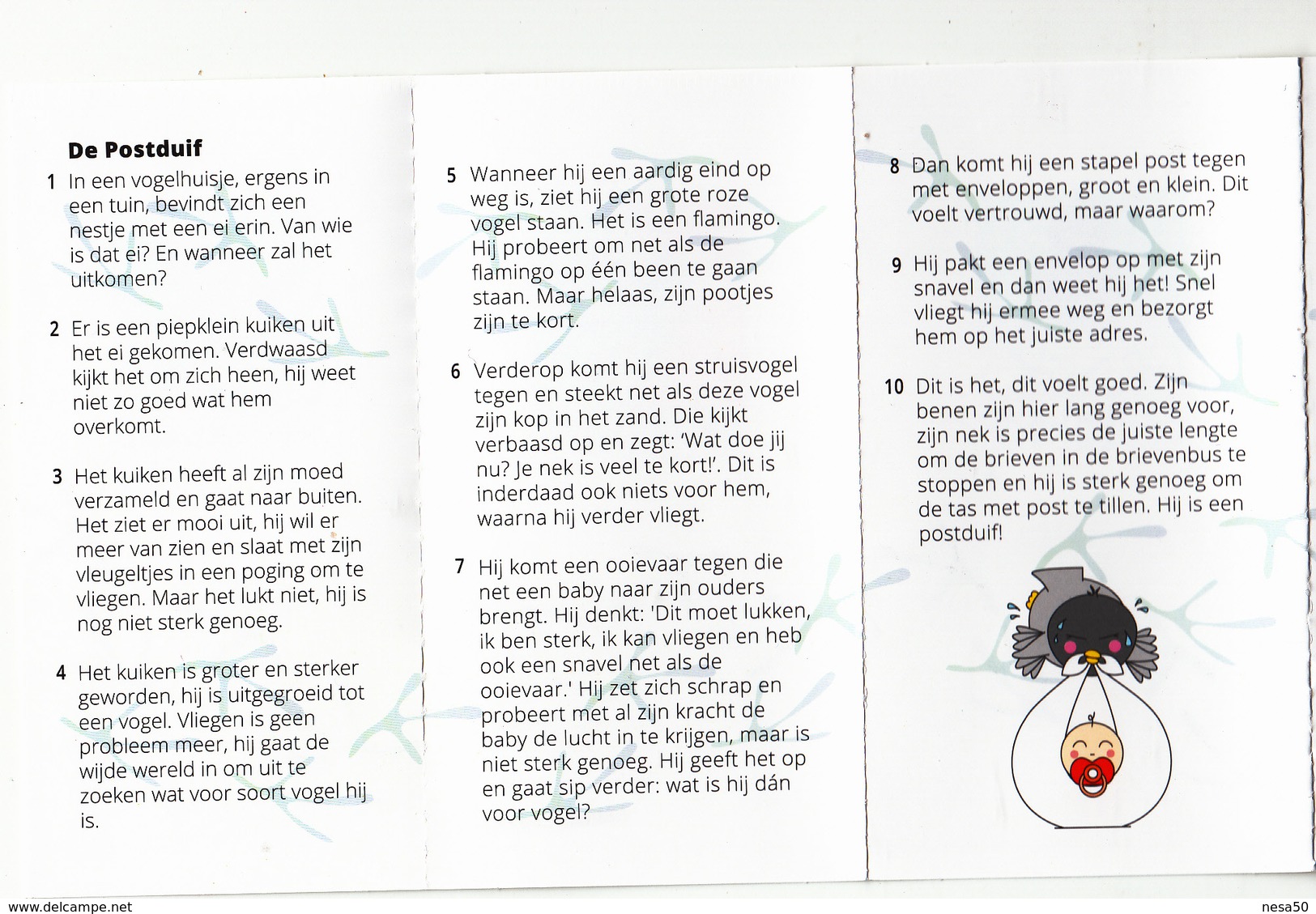 Nederland 2016 Persoonlijke Zegel PostNL: Geboorte Van Een Postduif;carrier Pigeon,  Zie Scan; 10 Stamps, Mint - Ongebruikt