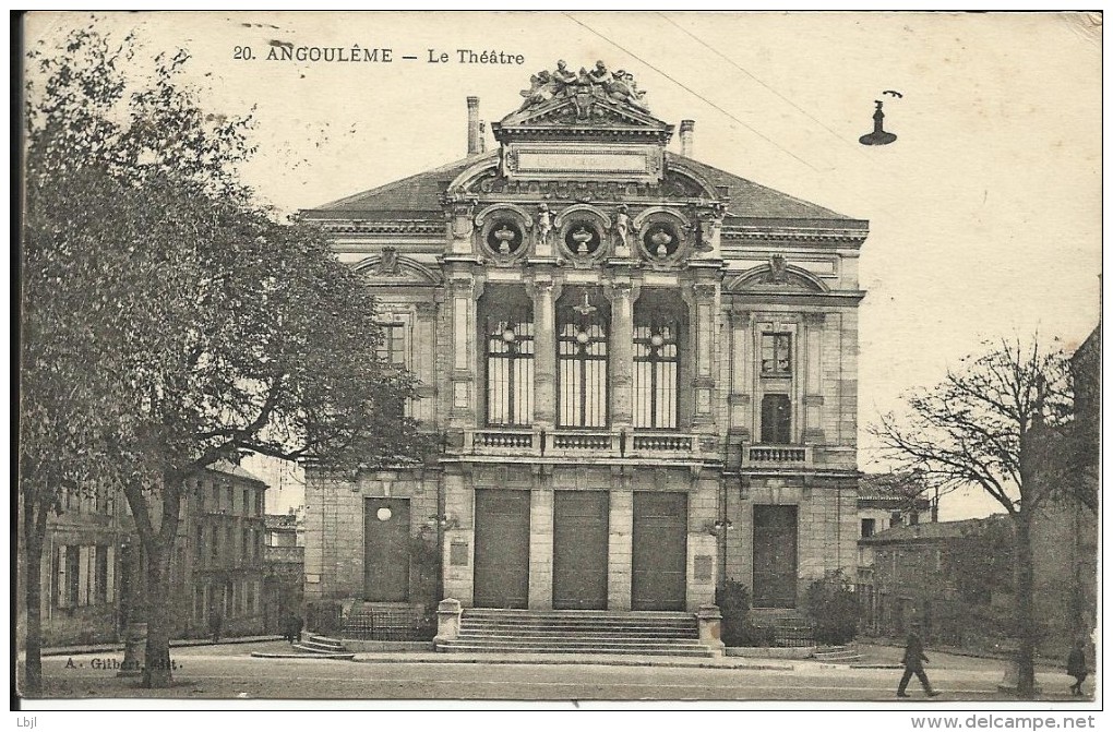 ANGOULEME , Le Théâtre , 1923 , CPA ANIMEE - Angouleme