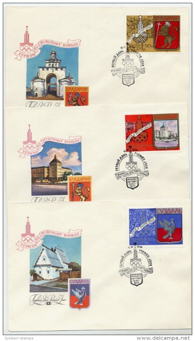 SOVIET UNION 1977 Pre-Olympic: Towns Of The Golden Ring Set Of 6 FDCs.  Michel 4686-91 - FDC