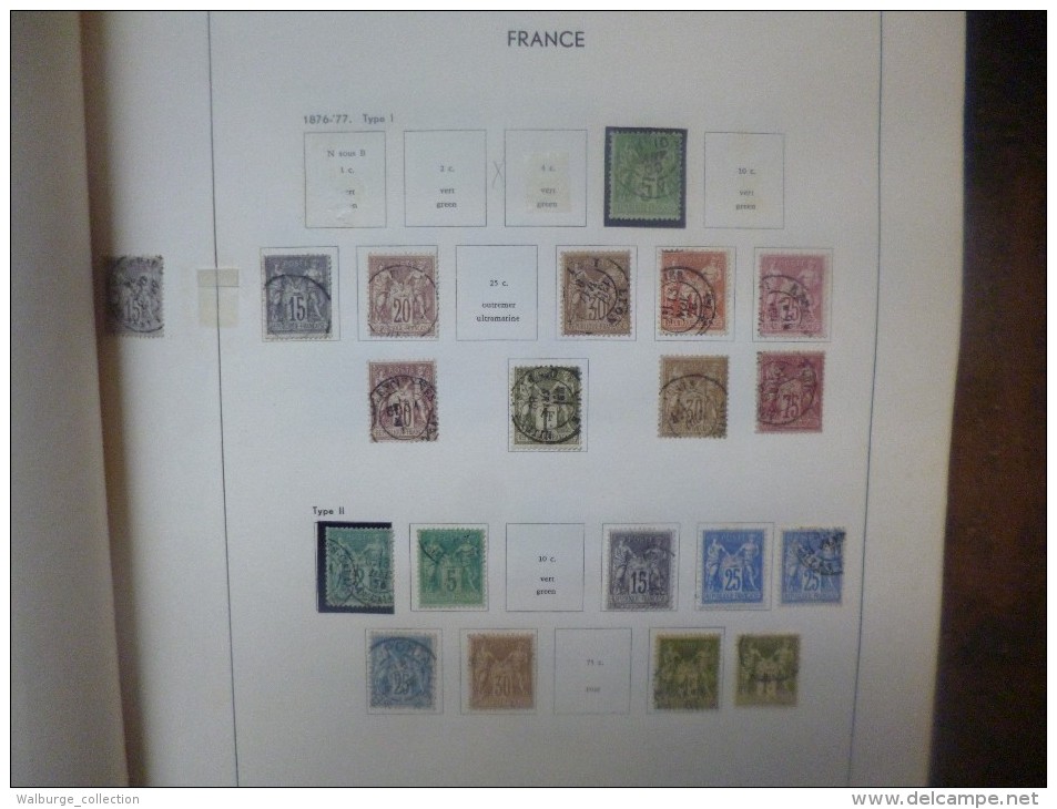 DEPART 1 EURO ! FRANCE 1877-1963 EN ALBUM "DAVO" TRES BELLE COLLECTION MAJ. OBL (1222)  1 KILO 700 ! - Sammlungen