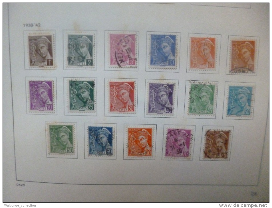 DEPART 1 EURO ! FRANCE 1877-1963 EN ALBUM "DAVO" TRES BELLE COLLECTION MAJ. OBL (1222)  1 KILO 700 !