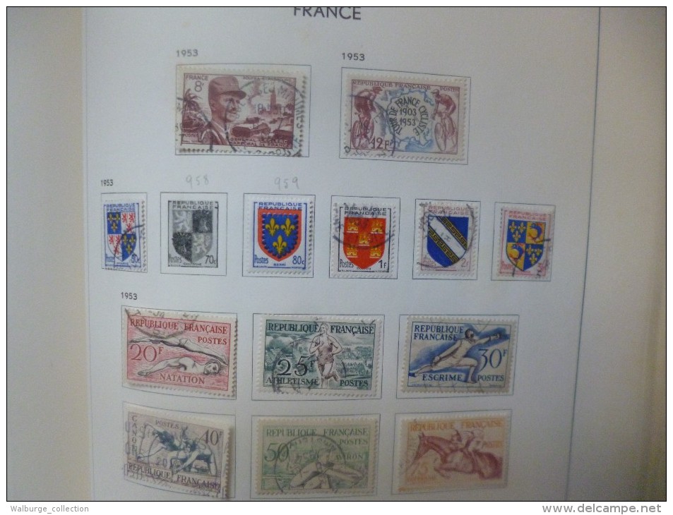 DEPART 1 EURO ! FRANCE 1877-1963 EN ALBUM "DAVO" TRES BELLE COLLECTION MAJ. OBL (1222)  1 KILO 700 !