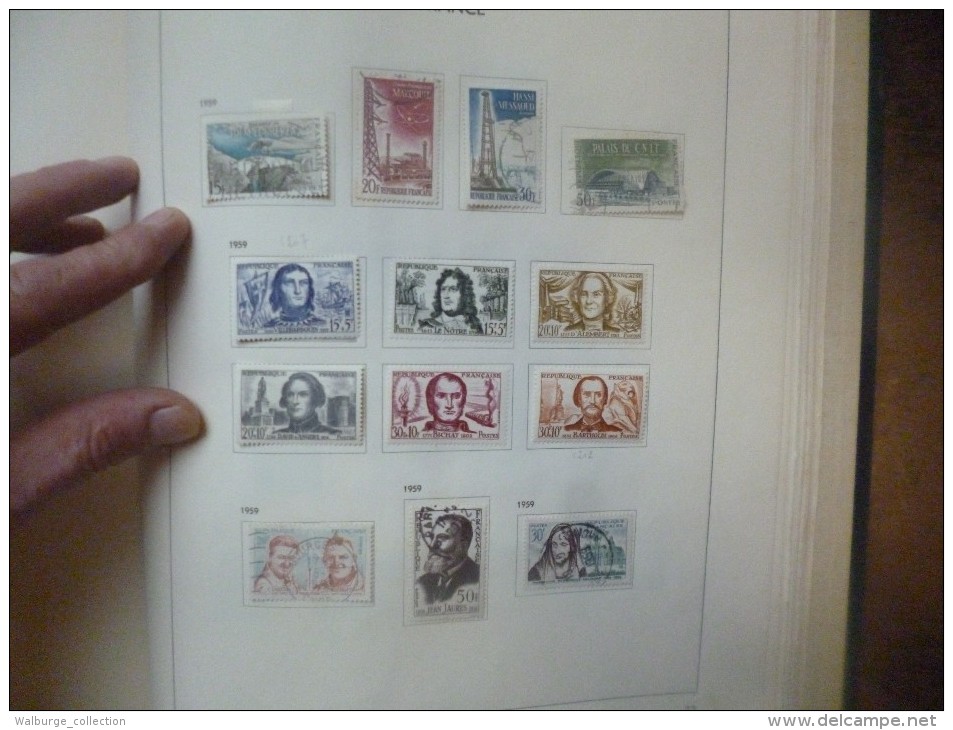 DEPART 1 EURO ! FRANCE 1877-1963 EN ALBUM "DAVO" TRES BELLE COLLECTION MAJ. OBL (1222)  1 KILO 700 !