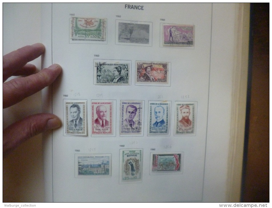 DEPART 1 EURO ! FRANCE 1877-1963 EN ALBUM "DAVO" TRES BELLE COLLECTION MAJ. OBL (1222)  1 KILO 700 !