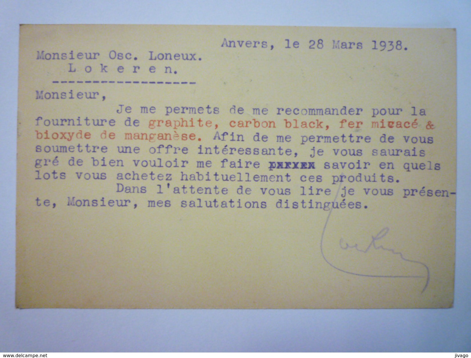 CARTE  Au Départ De  ANTWERPEN  à Destination De LOKEREN  1938  - Briefkaarten 1934-1951